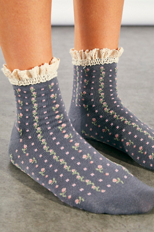 Носки Rosebud, низкие, вафельная ткань — Free People, цвет: Угольный — фото 2