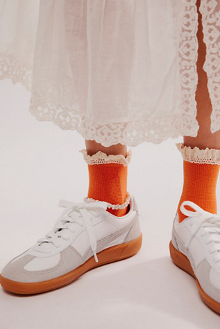 Beloved Waffle Knit Ankle Socks at Free People in Burnt Sienna