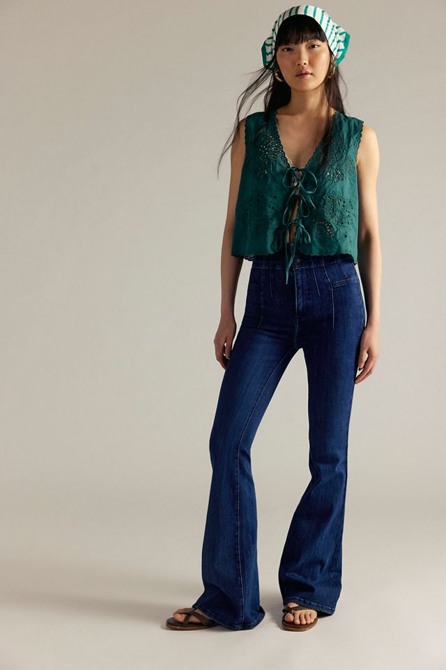 Free People Thunderbird Flare Jeans in Blue