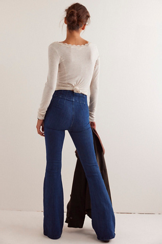 Free People Jayde Flare Jeans in Steel Blue