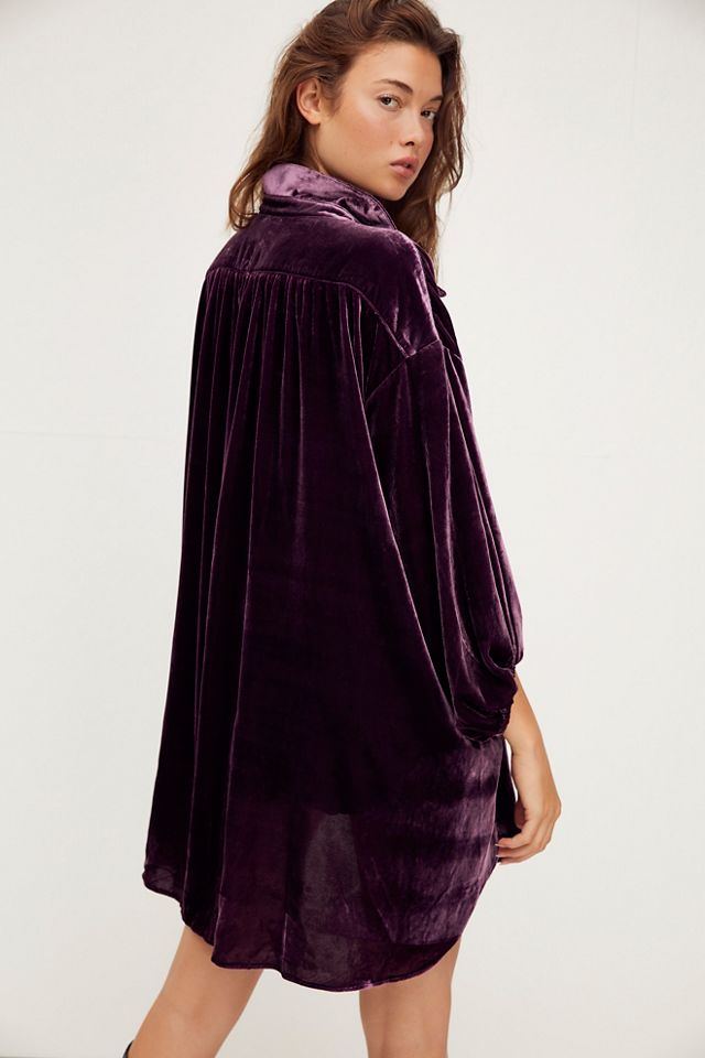 Robe chemise en velours Lux #1