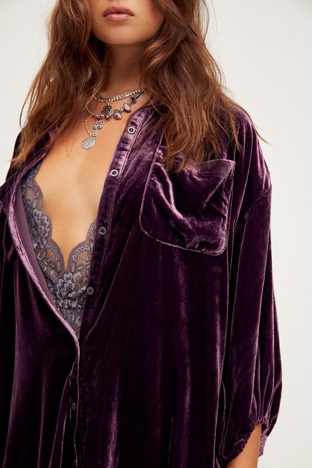 Robe chemise en velours Lux #2