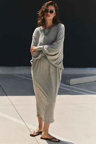 Lifestyle Maxi Dress by free-est at Free People in Heather Grey Combo, Size: XS