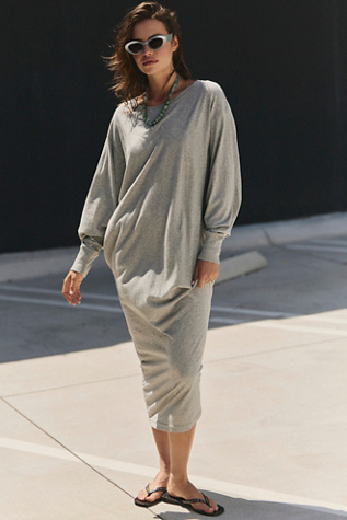 Lifestyle Boat Neck Jersey Maxi Dress by free-est at Free People in Grey, Size: XS - Boat Neck