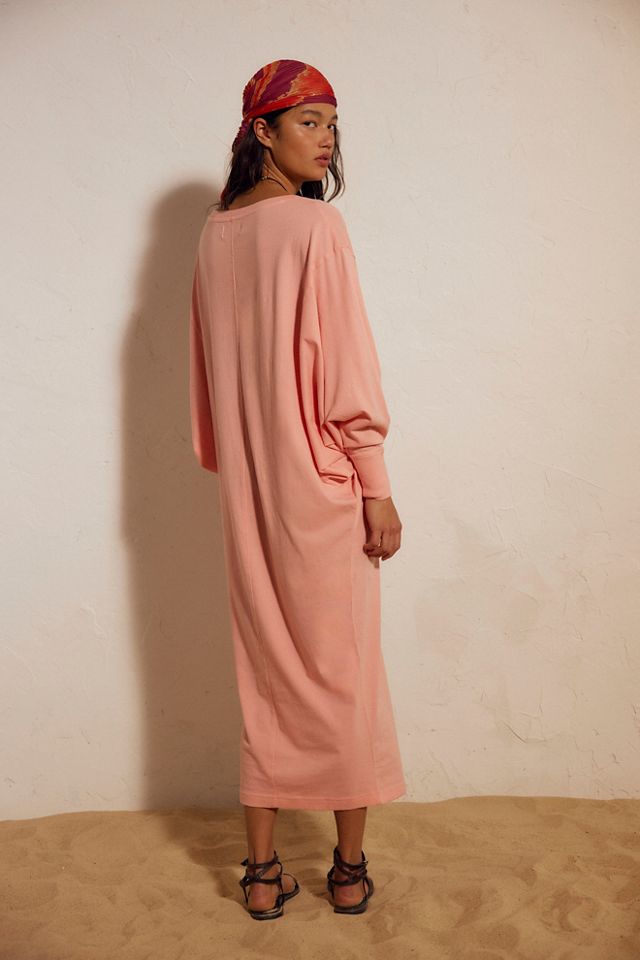 Lifestyle Boat Neck Jersey Maxi Dress by free-est at Free People in Orange, Size: XS - Boat Neck