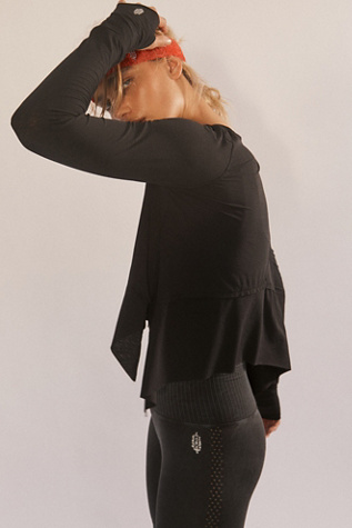 Tempo Long-Sleeve T-Shirt by FP Movement at Free People, Black, M