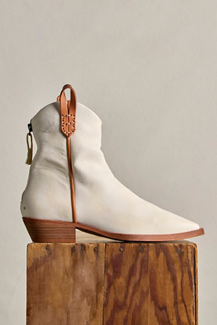 We The Free Wesley Cowboy Ankle Boots at Free People in White, Size: EU 36.5