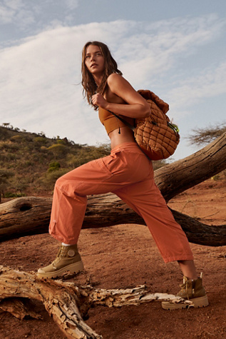 Pallabase Twill Boots by Palladium at Free People in Tan, Size: US 7
