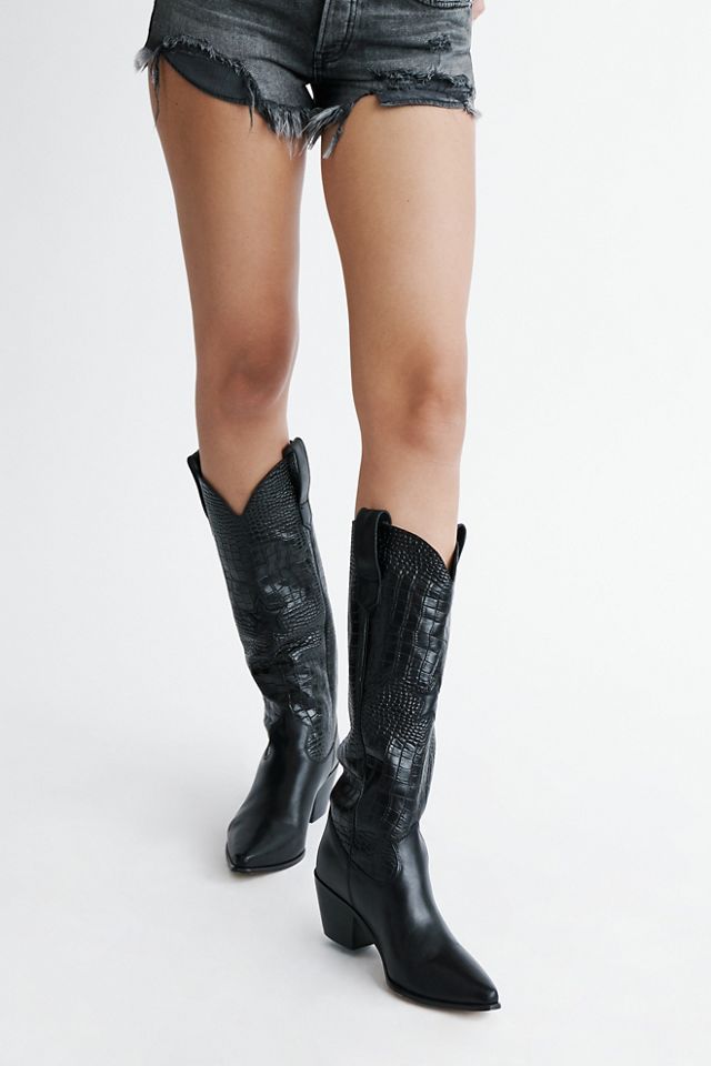 Tall black western boots sale