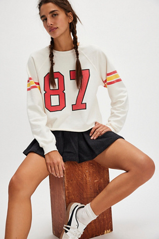 Retro Sport Sweatshirt By Original Retro Brand At Free People In Antique White And Red, Size: XS