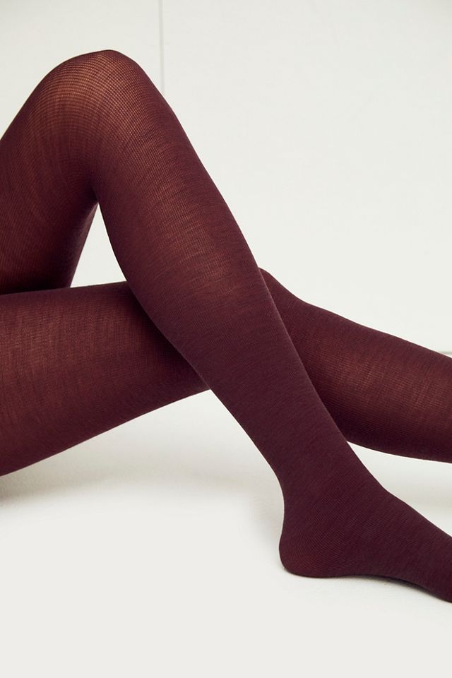 Merino Wool Red Colored Tights