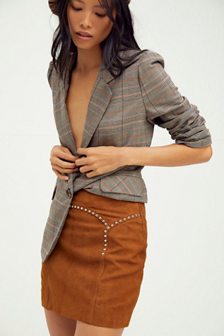 free people suede mini skirt