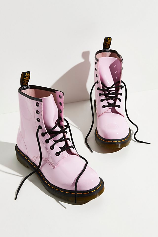 Baby Pink 1460 Glitter Lace-Up Boots Ssense Scarpe Stivali Stivali stringati 