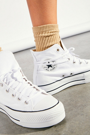 Chuck Taylor All Star Lift Hi-Top Sneaker by Converse at Free People in White, Size: US 8.5