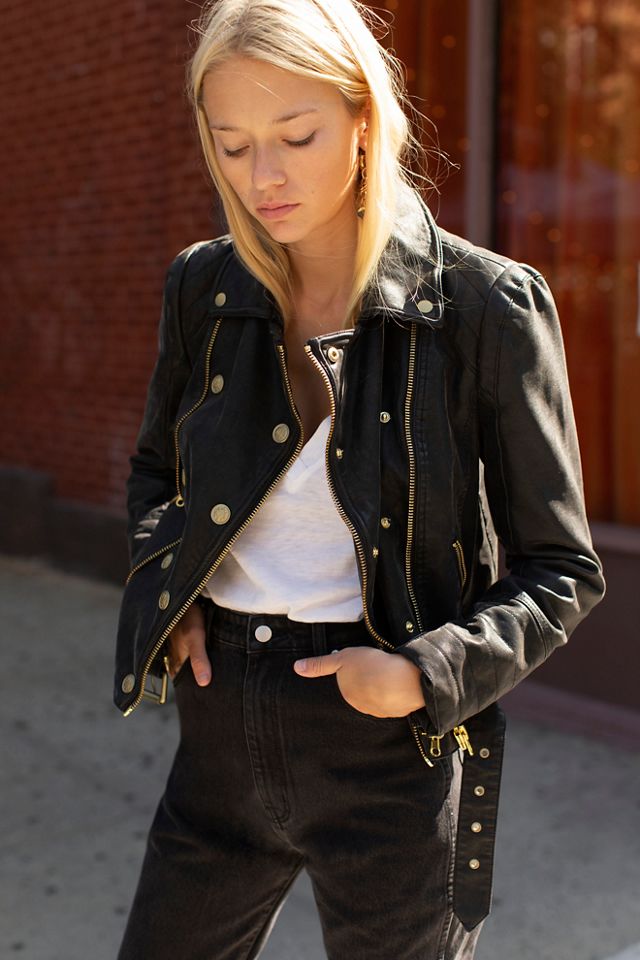 Free people vegan leather cheap jacket