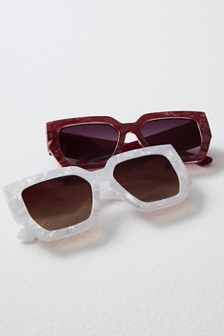Free People Boho Square Burgundy- Gold Sunglasses Red Sunglasses | Maroon + Burgundy Sunglasses | Free People main image 4