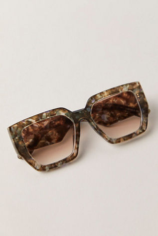 Bel Air Oversized Square Sunglasses at Free People in Camo