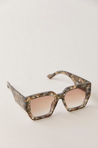 Женские солнцезащитные очки Free People Bel Air Oversized Square Sunglasses, цвет: Камуфляжный — фото 2