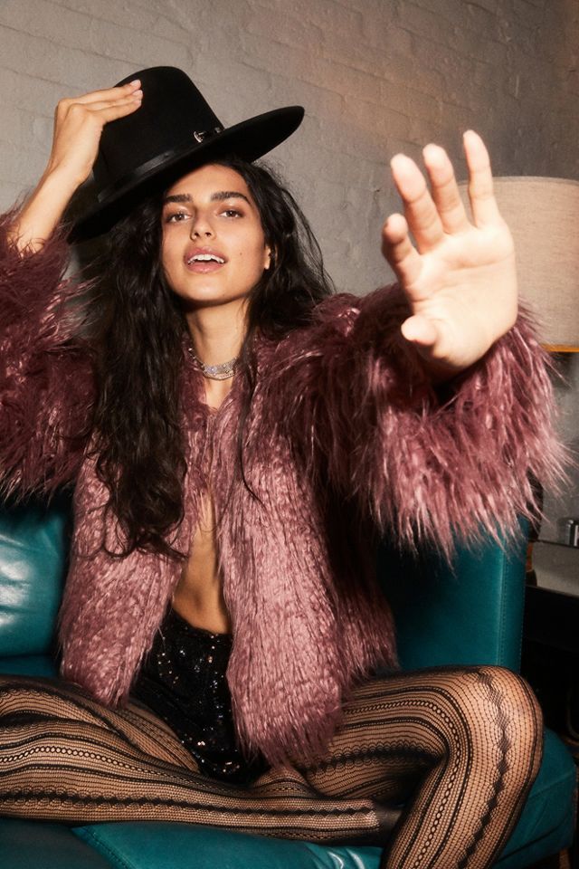 Free people 2024 pink fur coat