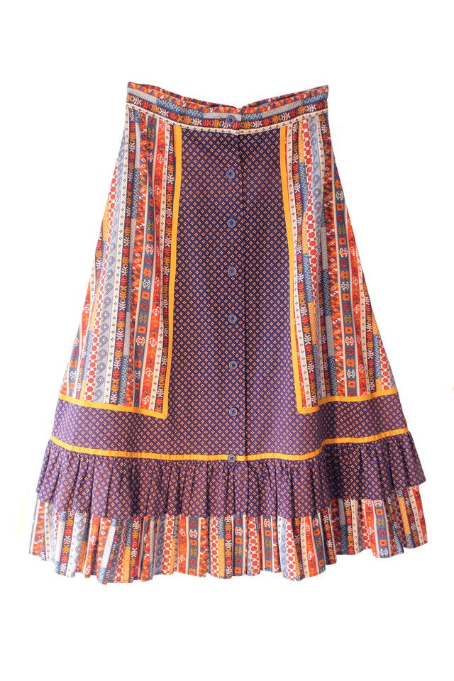 Well Worn Art Vintage Gunne Sax Patchwork Skirt | Free People