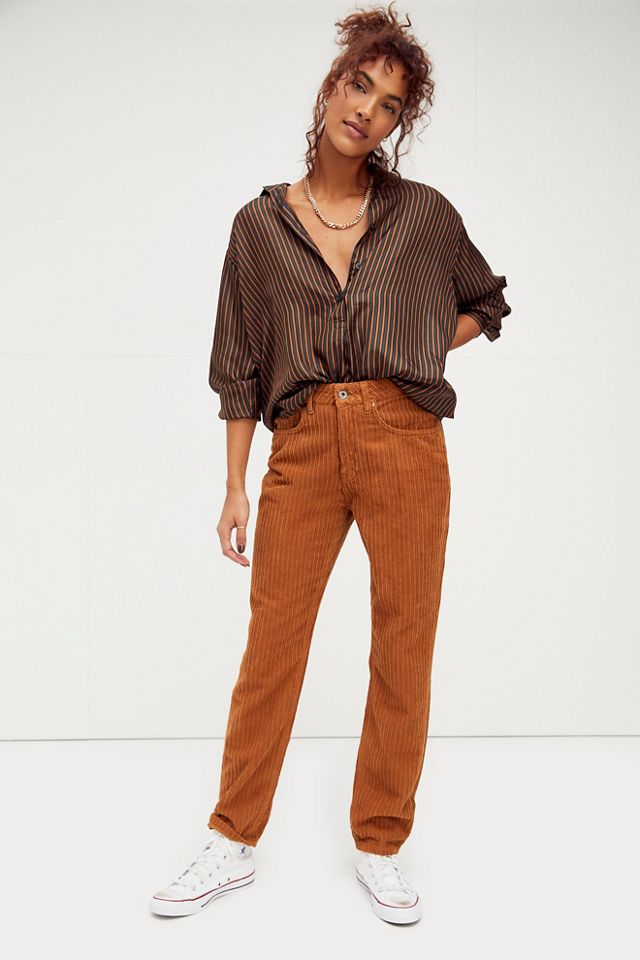 Corduroy pants best sale mom jeans