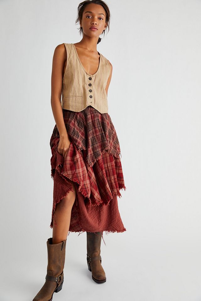 Classic flannel cheap skirt