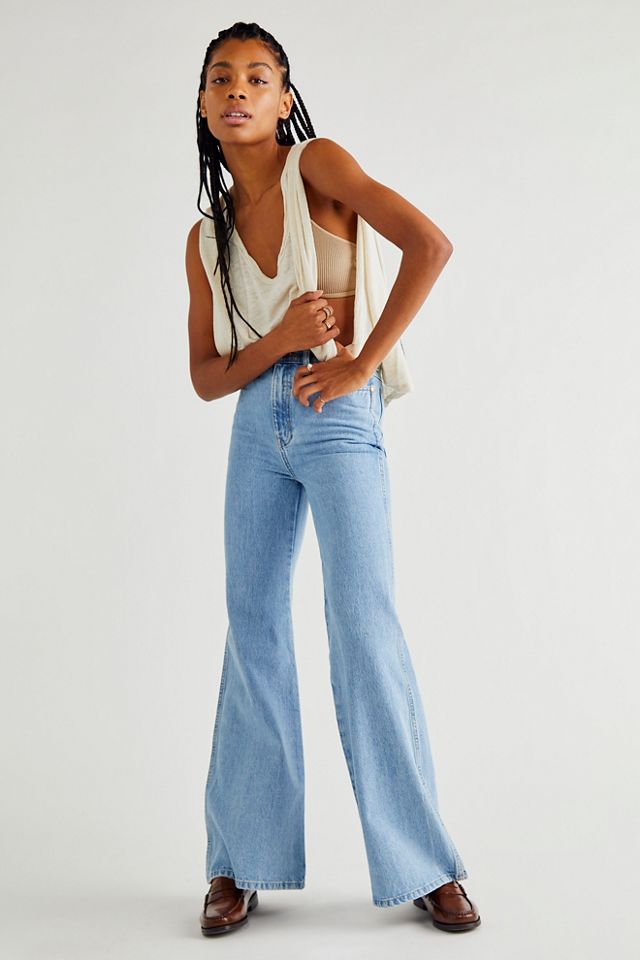 Free People Wrangler Wanderer 622 High Rise Flare Jeans - 59155259