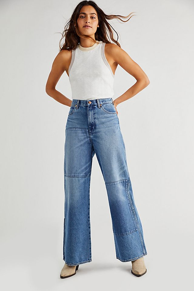 Wrangler Heritage World Wide-Leg Pieced Jeans | Free People