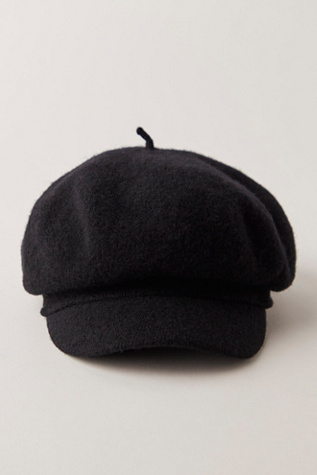 Phoebe Slouchy Lieutenant Cap by Free People in Black