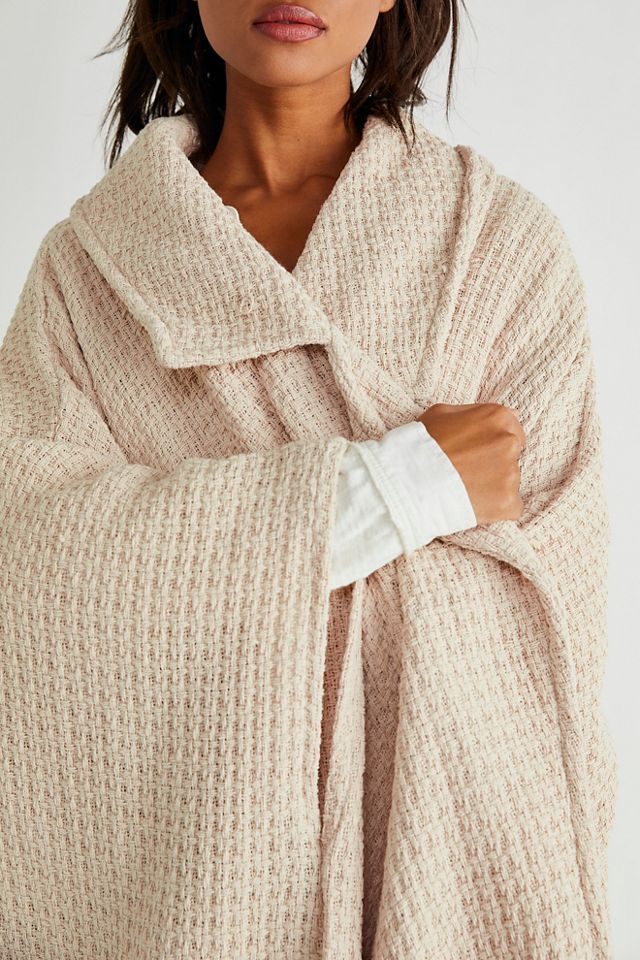 Mile High Waffle Knit Oversized Poncho #1