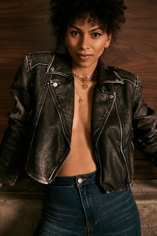 Veste de motard vegan courte Piper #1