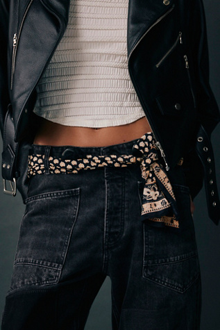 Lotus Paisley Print Bandana at Free People in Black Code