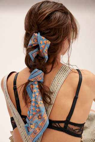 Lotus Paisley Print Bandana by Free People in Blue