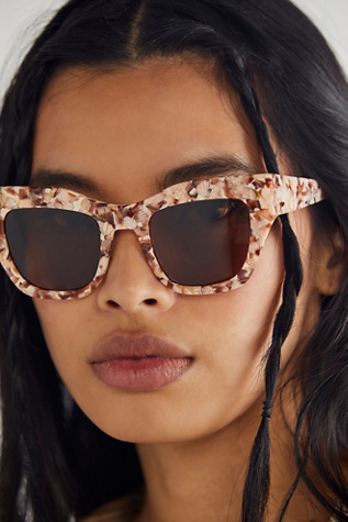 Decker Cat Eye Polarized Sunglasses at Free People in French Toast