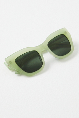 Decker Cat Eye Polarized Sunglasses at Free People in Matcha