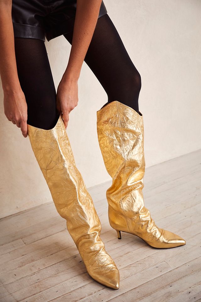 Gold 2025 slouch boots