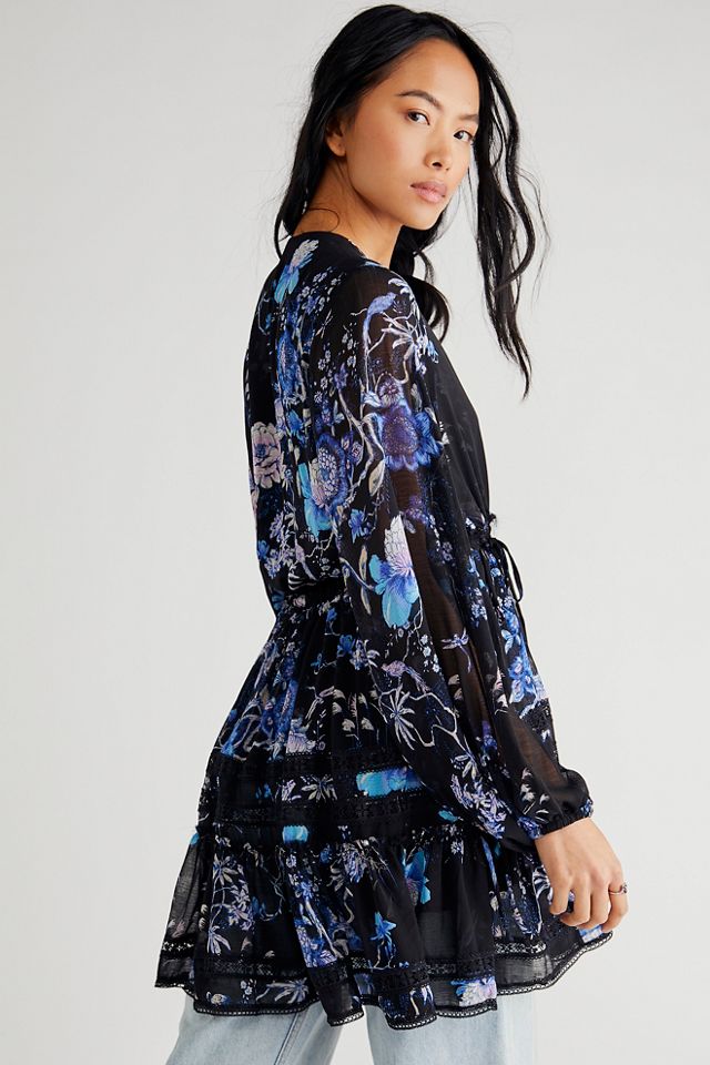 NWT Free People 2024 Cherry Blossom Dress Black Combo size XS NWT