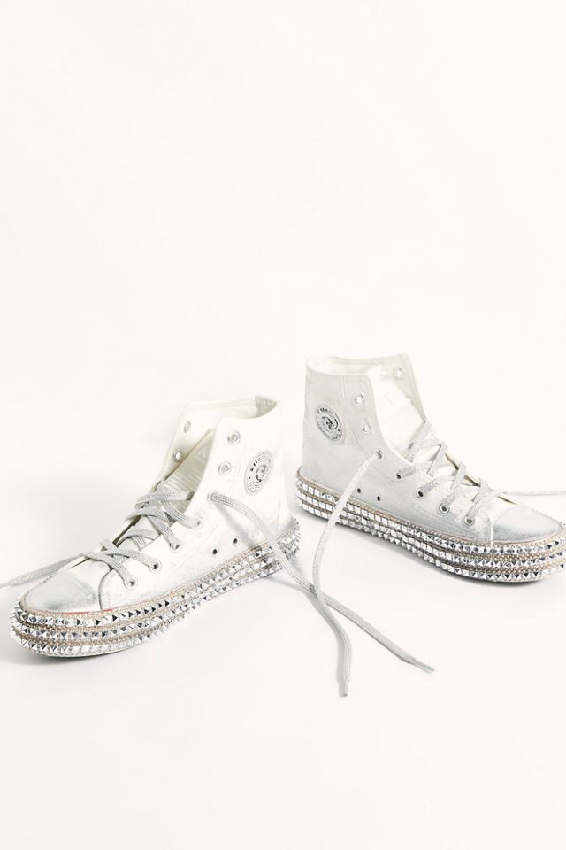 Womens studded high store top sneakers