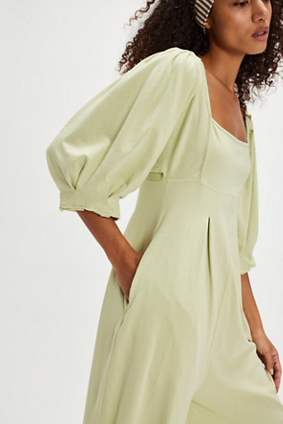 Lotta Love Playsuit By Intimately At Free People In Aloe Wash, Size: Small