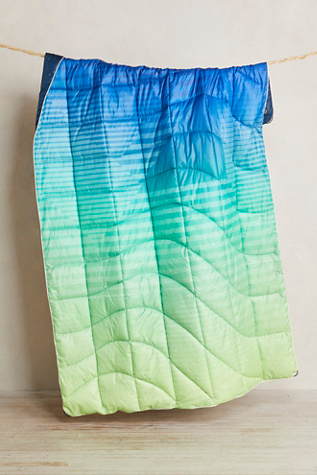 RUMPL Printed Nanoloft Blanket at Free People in Patch Cool Fade