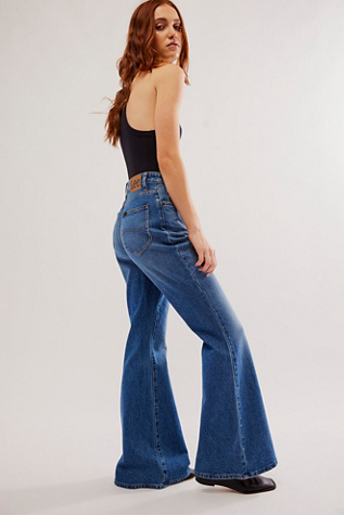 Lee High-Rise Flare Jeans at Free People in Moutain Hike, Size: 27