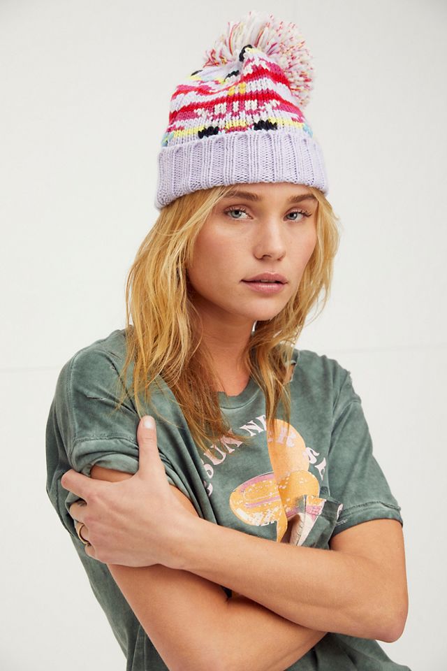Free People Pixie Pompom Beanie One Size‎ Colorful Ski Pixie Rocks - Pom Pom – Pixie Littlefield™ main image 4
