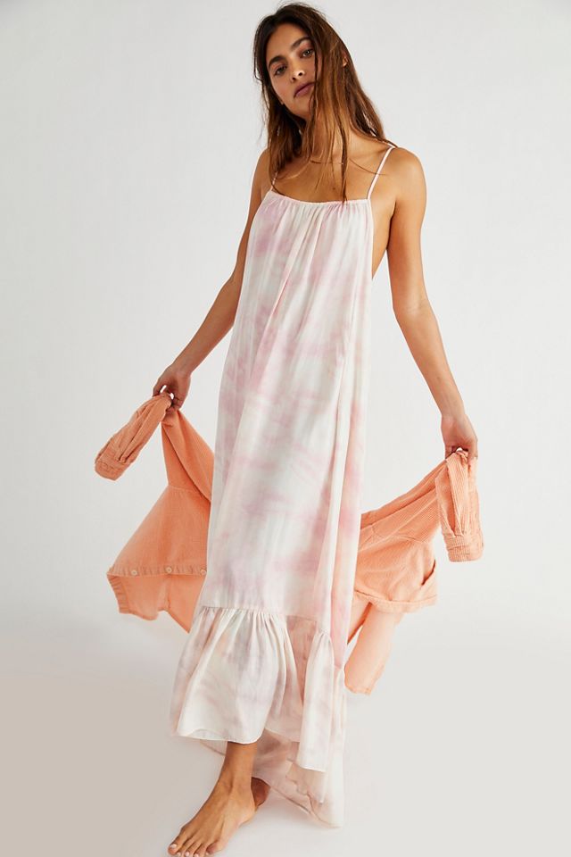 Free People Love Story Lace Maxi Slip Dress Plunge Sheer Sleeveless OB553859