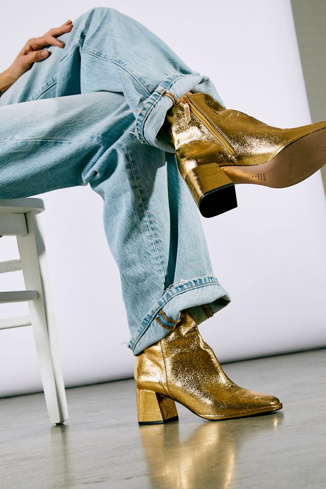 Gold ankle clearance boots