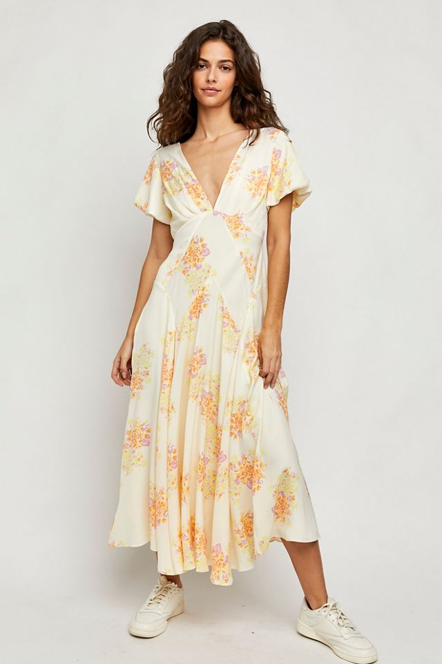 Free people floral cheap midi dress