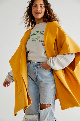 All I Need Cozy Hooded Kimono At Free People In Gold