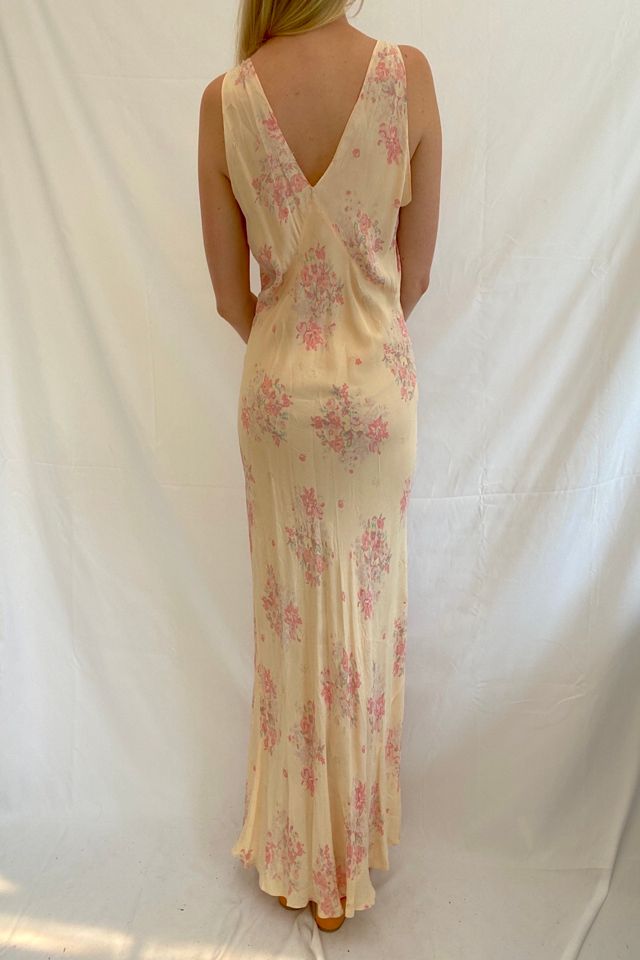 Peach Floral Print Slip Selected by Eveliina Vintage #4