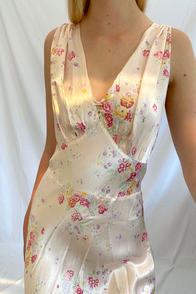 Pink Floral Print Slip Selected by Eveliina Vintage #1