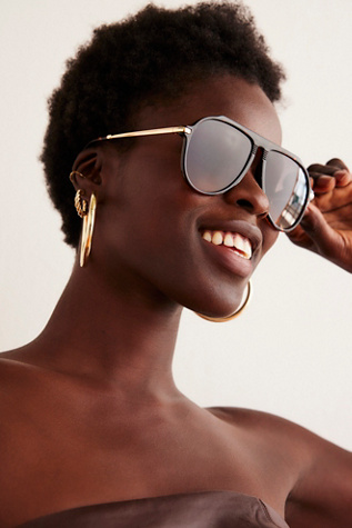 Ventura Oversized Aviator Sunglasses at Free People in Tort