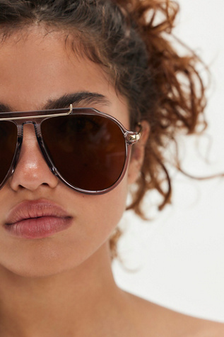 Ventura Oversized Aviator Sunglasses by Free People in Blue